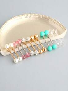 12pcs Set Minimalist Classic Stainless Steel Tongue Rings, Nipple Rings, Ball Studs, Body Jewelry Suitable For Women's Daily Wear - 12-piece Set - View 2
