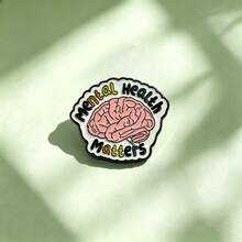 Mental Health Matters Enamel Pin, End The Stigma Of Anxiety, Raise Awareness For Mental Therapy, Positive & Happy Reminder Pin Gift - Pink - View 2