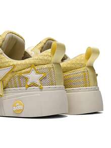 Q-AND Yellow Thick Sole Fun Round Toe Flat Sports Casual Skate Shoes Women 2026 New Versatile Y2K Outfit Original Design Unique Sports Skateboard Shoes Unisex With Detachable Pendant, Daily Sports Holiday Gift First Choice - Pineapple Yellow - View 8
