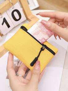 Monedero mini de unicolor, tarjetero, bolso de mano, funda para identificación, disponible en tonos de caramelo multicolor simple para satisfacer diversas necesidades - billetera - Ver 8
