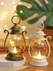 1pc Battery Powered Round LED Flameless Candle Lights Electronic Flameless Candles Holiday Candles With Water Drop Lamp Core, Dual-Use Decorative Candles Night Light For Dinner Decor Proposal Wedding Party Bedroom Home Tabletop Hanging Decor - Huang Guang - View 1