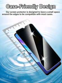 2Pcs Privacy Screen Protector For Tempered Glass Anti-Spy Privacy Screen Protector, 9H Hardness, Anti-Scratch, Bubble-Free, Anti-Spy - Black - View 6