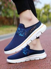 Summer Unisex Breathable Mesh Knit Slip-On Casual Sandals, Black, Lightweight, Non-Slip, Comfortable, Fashionable Leisure Sports Shoes - Blue - View 8