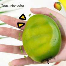1 pieza Juguete antiestrés de mango que cambia de color, cambia de amarillo cálido a verde, juguete de apretar súper suave de rebote lento, juguete de fruta realista y lindo para los dedos, adecuado para adultos - Multicolor - Ver 4