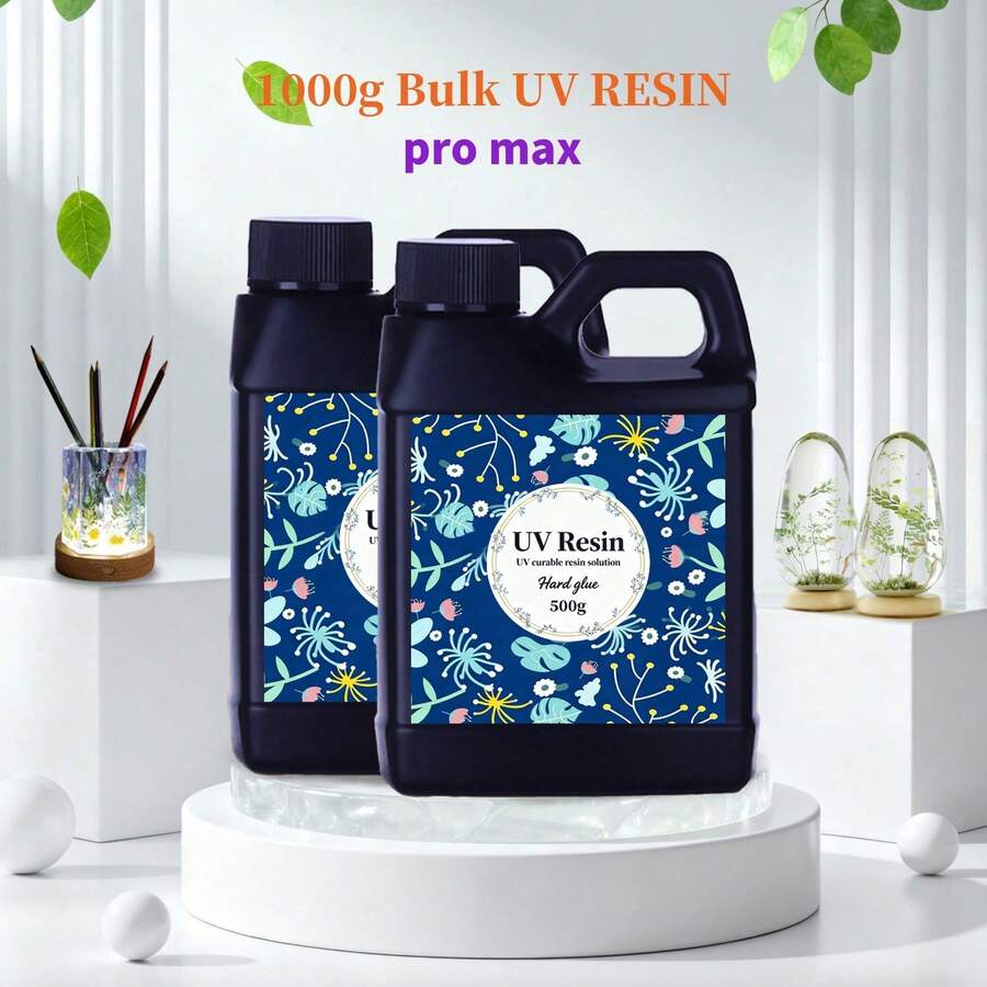 1000g/500g/100g UV Resin, High Hardness, Ultra-Transparent, Low Odor, Non-Yellowing, Bubble-Free, Pre-Mixed, Fast-Drying, Suitable For Jewelry Making, DIY Crafts, Coating - UV Resin - View 1