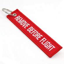 5件組汽車鑰匙圈 Remove Before Flight 噴射機標籤鑰匙圈 雙面文字刺繡 航空鑰匙掛飾 - A - 查看 6