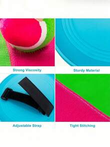 Suction Cup Ball Toy Toss Ball Game Set Outdoor SportsBall Racket Outdoor Game Set Suitable For Family Gatherings And Entertainment Yard Camping Holiday Party Game Toy Interactive Game Toy Beach Essential Accessories Outdoor Sports Gift - Multicolor - View 4