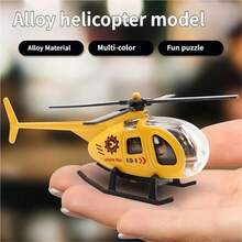 Best-Selling Realistic Alloy Helicopter Model, Multiple Colors Available, Q-Version Miniature Metal Helicopter Toy, Desktop Ornament, Suitable For Office And Home Decor, Aircraft Model - Multicolor - View 5