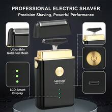 HIENA 3-Piece Professional Wireless Hair Clipper Set, Electric Hair Trimmer + Shaver, Home Adult Haircutting Tool With Haircutting Cape + Multiple Blades - View 8