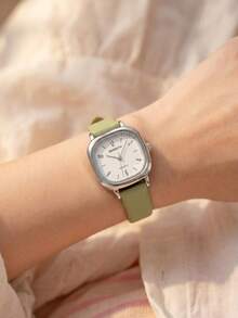 1pc Women's Leather Belt & Quartz Wrist Watch, Fashionable Versatile For Daily Wear - one-size - View 6