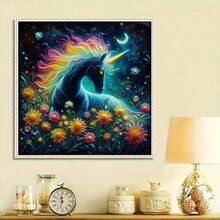 Pintura de Diamante 5D DIY Grande, Adequada para Adultos e Iniciantes, Padrões Incluem Ramadã, Dia da Mulher, Dia do Casamento, Páscoa, Natal, Dia dos Namorados, Lua, Flores, Unicórnio Colorido Fluorescente, Etc. Adequada para Decoração de Parede de Casa e Quarto - diamante redondo - Visão 3