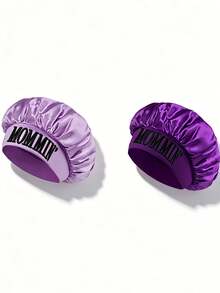 2Pcs Printed Satin Sleep Bonnet,Soft Comfortable Sleeping Bonnet,Elastic Wide-Brim Silky Sleeping Cap For Hair Protection - Multicolor - View 9