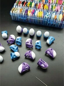 2pcs Silicone Sewing Thimbles, Non-Slip Comfortable, Reusable. Effectively Prevent Finger Pricks, Easy To Push Needle, Suitable For Cross Stitch, Embroidery, Tailoring Work, Dedicated Finger Protection Sewing Accessories For Women Handicraft DIY Enthusiasts - Silicone Ejector Pin - View 9