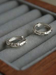 1 Pair Romantic Cubic Zirconia Hoop Earrings, Designed For Women, Suitable For Weddings, Engagements, Anniversary Parties, Valentine's Day Gift - Silver - View 5