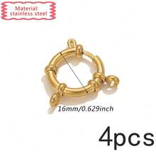 4Pcs Gold Silver Stainless Steel Spring Ring Clasps, Multi Size Sailor Clasp Connectors For DIY Bracelet Necklace Jewelry Making Findings - Spring Buckle - View 9