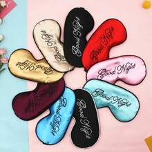 1PC Embroidered Silk Sleep Mask Silk Eye Mask Soft Blackout Blindfold With Adjustable Strap Sleeping Eye Cover Mask For Travel - A - View 5