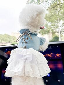 PETCIRCLE 1PC Pet Clothes Small Dog Puppy Cute Sweet Style Fashion Outfit Multi-Layer Ruffle Dress - Multicolor - View 3