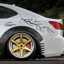 2pcs Creative Speed Racing Style Lightning Car Stickers Waterproof DIY Skateboard Motorcycle Electric Vehicle Fuel Tank Side Body Vinyl Decals - 2pcs - View 1