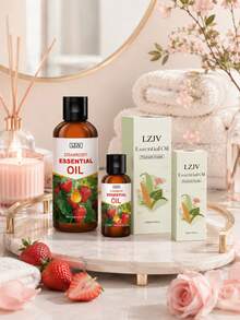 100/30ml Strawberry Essential Oil, Suitable For Reed Diffuser, Humidifier, DIY Scented Sachets, Candle Making, Air Purification, Perfect Gift For Friends And Family, Long-Lasting Fragrance - Strawberry Essential Oil - View 2
