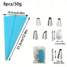 Piping Bags And Tips Set, Cake Decorating Kit Supplies, Frosting Piping Kit For Baking With Pastry Bags And Tips, Standard Converters, Silicone Rings, Reusable Piping Bags For Cookie Icing, Cupcake - Multicolor - View 7