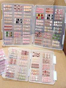 Large Capacity Transparent Nail Storage Box With 1 Roll Of Tape - Dust-Proof Portable Design, Can Store Press-On Nails And Nail Accessories, Also Can Be Used As Jewelry Box, Storage Bag, Makeup Brush Holder, Perfume Compartment Storage Box, Handheld Storage Bag, Home Accessories, Gifts For Women, School Supplies, University Essentials, Birthday Gift, Makeup Organizer, Jewelry Box, Nail Supplies, Nail Kit, Nail Stuff,Nail Tools, Nail Rhinestones, Nail Products - Multicolor - View 5