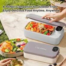 Electric Heated Lunch Box, Rechargeable Stainless Steel Thermal Lunch Box, Plug-In USB Portable Heated Lunch Box, Suitable For Car/Truck/Work/Home Heating Lunch, Truck Driver Exclusive, No Water Needed, Office/Worker Friendly, Keeps Food Warm - Multicolor - View 6