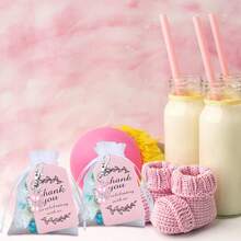 60pcs/Set Angel Keychain Gift Set, Includes 20 Keychains, 20 Transparent Organza Bags And 20 Thank You Cards, Suitable For Wedding Gifts, Baptism Party Gifts, Birthday Party Gifts And Guest Gifts (Pink, Blue) - A - View 5