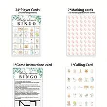 Juego de Bingo para Baby Shower Verde Salvia 33 Piezas, 24 Tarjetas de Bingo, 7 Fichas, 1 Tarjeta de Presentación, Tarjeta de Reglas del Juego, Juego Interactivo Divertido para Adultos y Amigos, Neutro de Género, Cumpleaños, Reunión Familiar, Suministros para Fiesta de Baby Shower, Recuerdos de Fiesta, Decoración para Fiesta de Revelación de Género - Verde - View 10