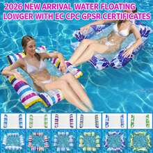 Striped Single Inflatable Pool Hammock, Thick PVC Breathable Mesh Floating Lounge Chair - Multicolor - View 3