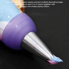 2/4/6pcs 3-Color Piping Nozzles, Multi-Purpose Plastic Cake Decorating Tips With Converter, Suitable For Piping Bags, Outdoor Kitchen Baking Tools - Multicolor - View 4