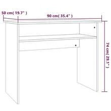 vidaXL Schreibtisch Grau Sonoma 90x50x74 cm Holzwerkstoff - Grau - Übersicht 3