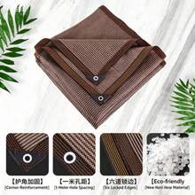 90% UV Block Brown Shade Cloth Large Garden Shade Net Durable Mesh Tarp With Reinforced Grommets Suitable For Greenhouse, Plants, Gazebo, Swimming Pool, Awning, Patio, Garden, Inflatable Tent - Khaki - View 4