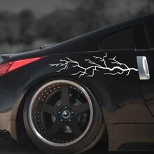 2pcs Creative Speed Racing Style Lightning Car Stickers Waterproof DIY Skateboard Motorcycle Electric Vehicle Fuel Tank Side Body Vinyl Decals - 2pcs - View 3