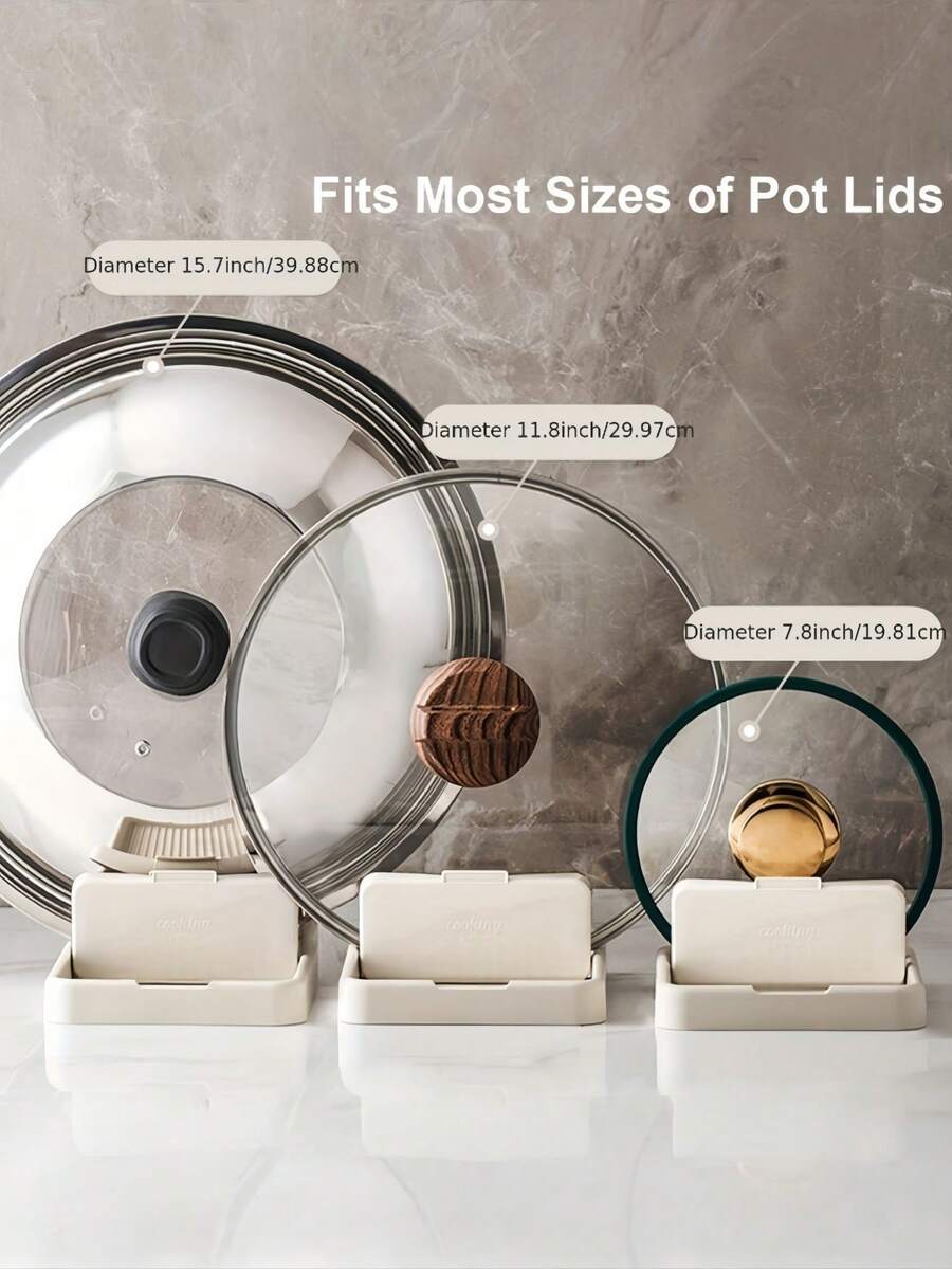 1pc Foldable Pot Lid Rack, Can Store Pot Lids, Spatulas And Spoons, Save Countertop Storage Space, Convenient For Cooking And Storage, Essential Kitchen Tool - Multicolor - View 1