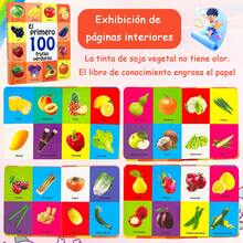 1pc Spanish 100 Fruits & Vegetables Cognition Book, Colorful Real-Life Photos, Spanish Vocabulary, Learn Words While Viewing Pictures, Easily Start Spanish Language Learning, Improve Cognitive And Language Ability, An Ideal Holiday Gift Back To School - Orange - View 5