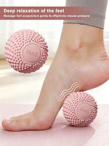 1個 7cm TPE 按摩球，筋膜球適用於頸部、背部、足部肌肉放鬆，適合健身與瑜珈 - 淺粉色 - 查看 2
