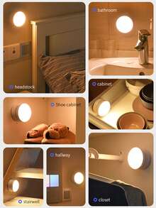 1pc LED Smart Motion Sensor Night Light, 360° Rotatable Night Light, Detachable Design With Magnetic Base And Eye Motion Sensor, Closet Light, Wireless LED Light, Bedside Lamp, Small Lamp, Wall Light, 3x AAA Battery Powered, Staircase Motion Sensor Night Light, No Electricity Wall Light, Suitable For Bedroom, Kitchen, Hallway, Bathroom, Bedside Table, Room Decor, Travel, Bedroom Night Light, Home Decor, Gaming Light, Gift - Rotating Night Light - View 10