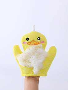 1 pièce Gant de bain en éponge pour enfants motif dessin animé, sans douleur et non irritant pour la peau, fonction anti-ampoules, convient pour une utilisation à la maison, applicable aux bébés, nettoyage de la peau, brosse de toilette - Multicolore - Voir 4