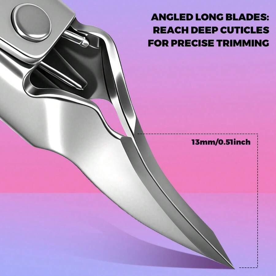 1pc 3-In-1 Oblique Large Opening Nail Clipper With Nail File, Specialized For Thick Hard Nails Of Elderly, Adult Ingrown Nail Trimmer, Portable Sharp Effort-Saving Nail Care Tool For Home Use - Specification - View 1