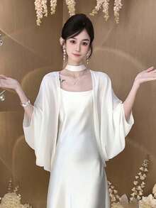 1pc Fashion French Style Sun Protection Cover Up, Premium Sheer Summer Bolero Vest, Outerwear Shawl Cover-Up For Camisole Dress - Multicolor - View 8