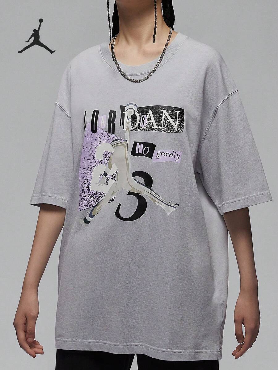 Nike/Jordan Authentic Women's Casual Printed Breathable Loose Sports T-Shirt HF6424-012 - HF6424-012 - View 1