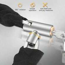 1pc Heavy Duty Bicycle Chain Lock With Key, Black Tungsten Steel Bike Lock For Mountain Bike, Road Bike, Motorcycle, Scooter, Bicycle Accessories - Multicolor - View 3