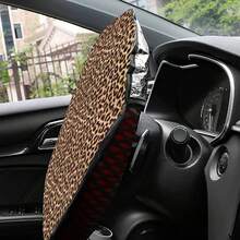 1 Stück Leopardenmuster Lenkrad Sonnenschutz, Sommer UV-Schutz, hält Lenkrad kühl, universeller verdickter Sonnenschutz, geeignet für Autoinnenraum Lenkrad Kühlung - Lenkrad-Sonnenschutz - Übersicht 2
