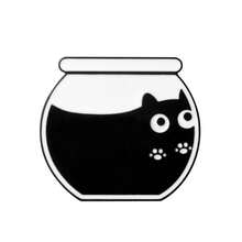 1Pc Of Black And White Minimalist Style Cat Brooch With Multiple Creative Cat Badges Student Party Versatile Backpack Accessories Jewelry - Multicolor - View 18