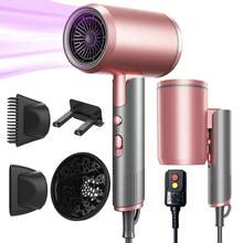 Pengering Rambut Ion Negatif Profesional dengan Diffuser, Nozzle Konsentrator, dan Pengait Gantung, Dirancang untuk Rambut Keriting. Nozzle Teknologi Keramik untuk Pengeringan Cepat, Hasil Berkualitas Salon. Ringan, Senyap, Dapat Dilipat, Praktis untuk Dibawa Bepergian. - Steker Tipe AS A (110-127V) - View 17