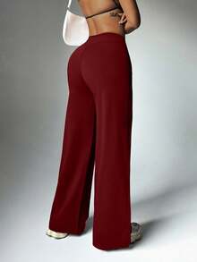 FWH Chewy Magic Pants #Photo-Ready Essential, Perfectly Outlines Curves. Super Elastic Skin-Friendly Fabric Fall - Burgundy - View 4