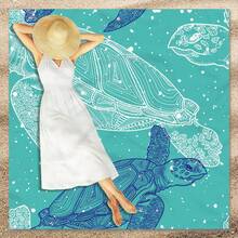 1pc Turtle Pattern Beach Mat, Extra Large Beach Mat, Lightweight And Durable. Perfect For Travel, Camping And Picnic. Adult Extra Large Size. Perfect For Beach And Outdoor Adventure - Style9 - View 6