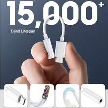 Cable de conversión de audio USB-C a 3.5mm para auriculares, adaptador de audio de alta fidelidad con convertidor de cable compatible con dispositivos de la serie Phone 17 Pro Max/17 Pro/17/Air/16/15/ cable de conexión de audio - Multicolor - Ver 6