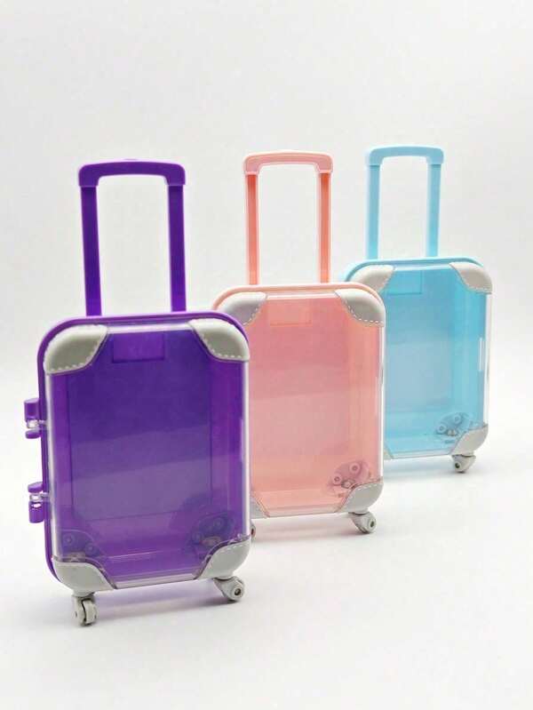 1/2pcs Mini Suitcase - Durable Colorful ABS Trolley Case, Suitable For Teenagers And Storage Use - Dollhouse - Perfect For Travel, Party And Small Item Organization. (Multiple Colors Available) Party Gifts[The Push-Pull Rod Is Not Retractable.]