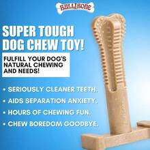 SuperBrush: Palo de limpieza de dientes de perro, de nailon duradero, de larga duracin, para el cuidado bucal canino, salud dental y ansiedad, Large - Rosa - Ver 2